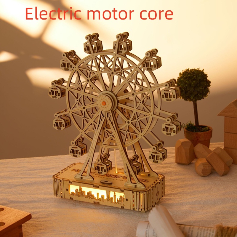 DIY Wooden 3D Puzzle - Irregular Shaped Ferris Wheel Model