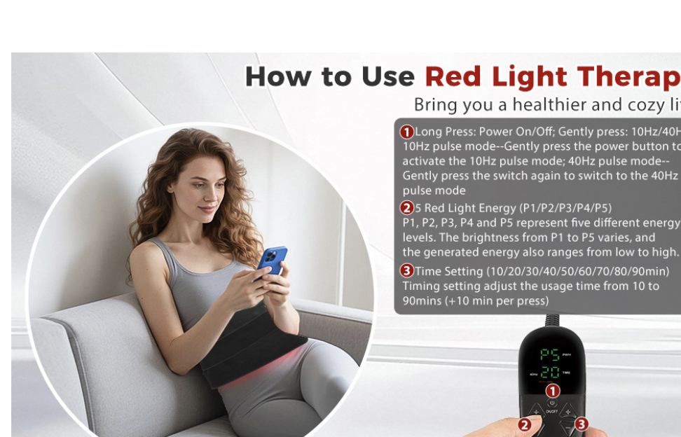 Household Red Light Dual-Wavelength Infrared Full-Body Therapy Mat