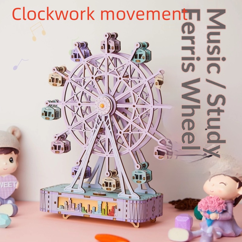 DIY Wooden 3D Puzzle - Irregular Shaped Ferris Wheel Model