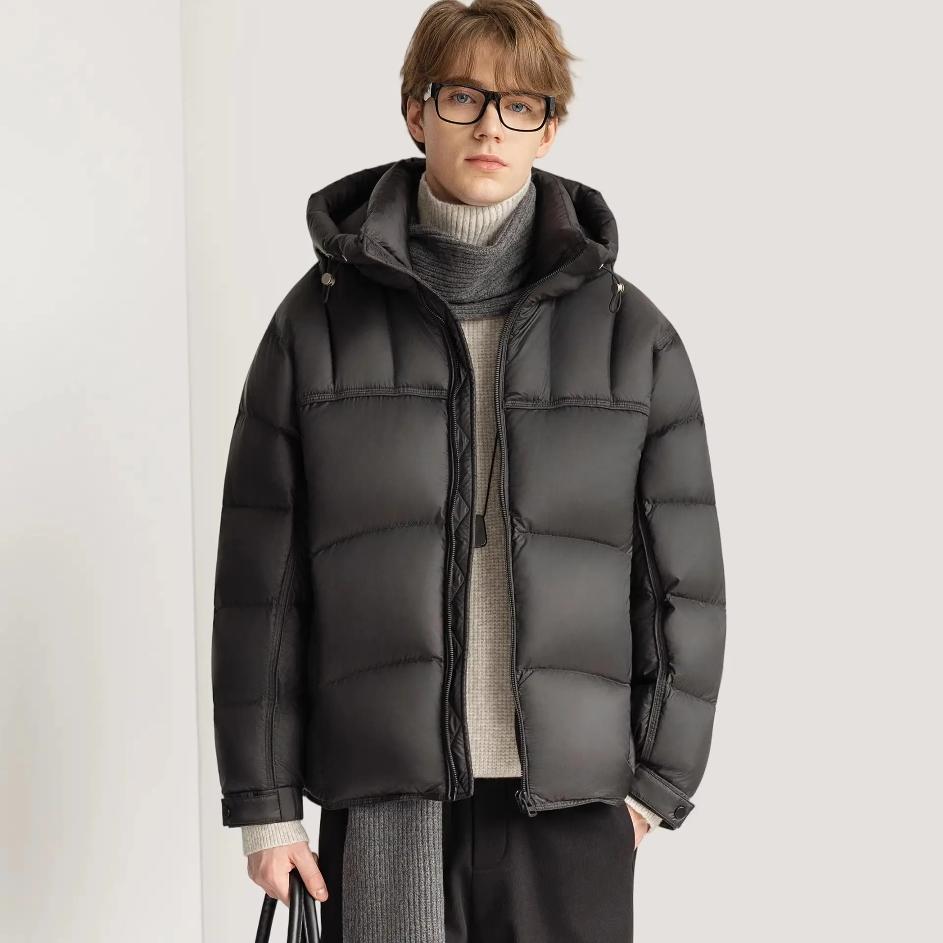 White Duck Down Stylish Thick Hooded Jacket