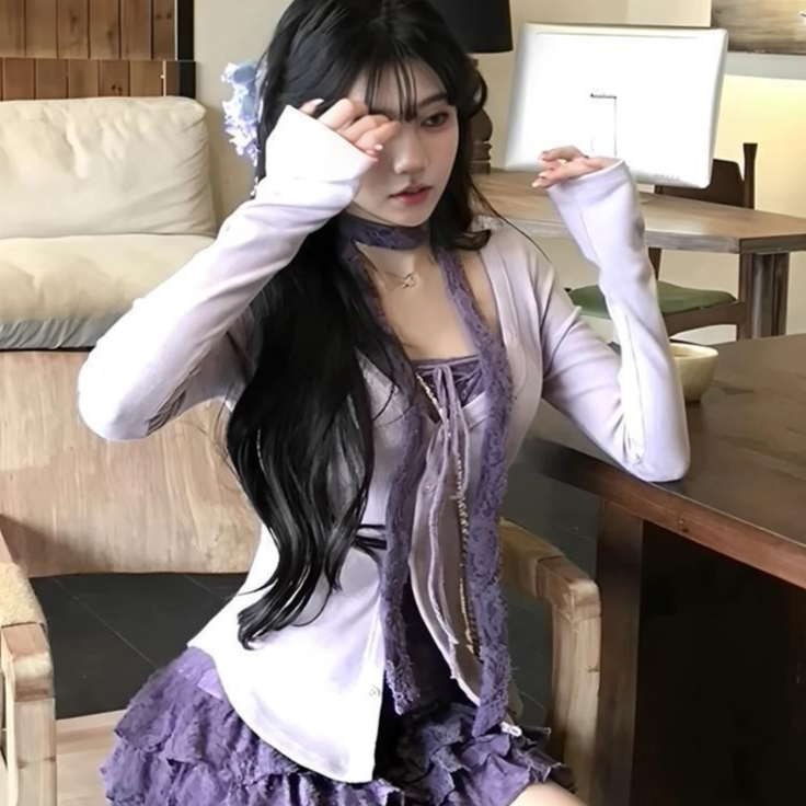 Womens Three-Piece Set Camisole And Skirt Combo