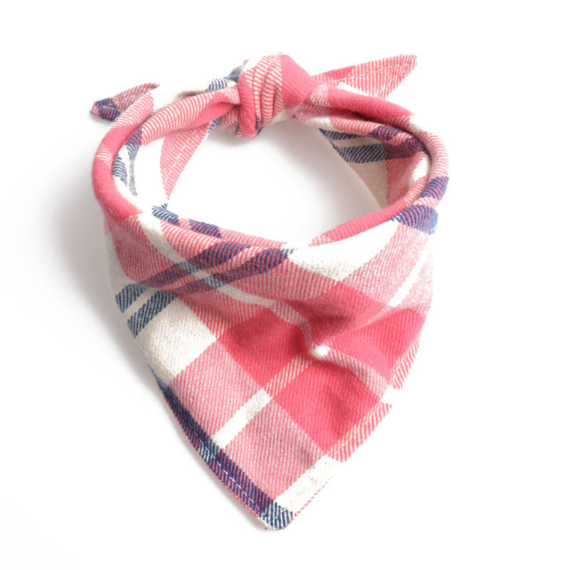 Dog And Cat Plaid Double-layer Thickened Pet Bib For Dogs