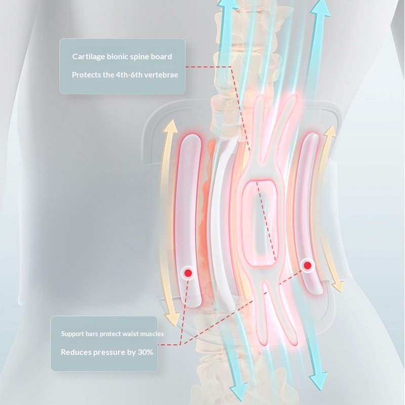 Heated Multifunctional Vibrating Graphene Heating Waist Support With Elastic Massage Features