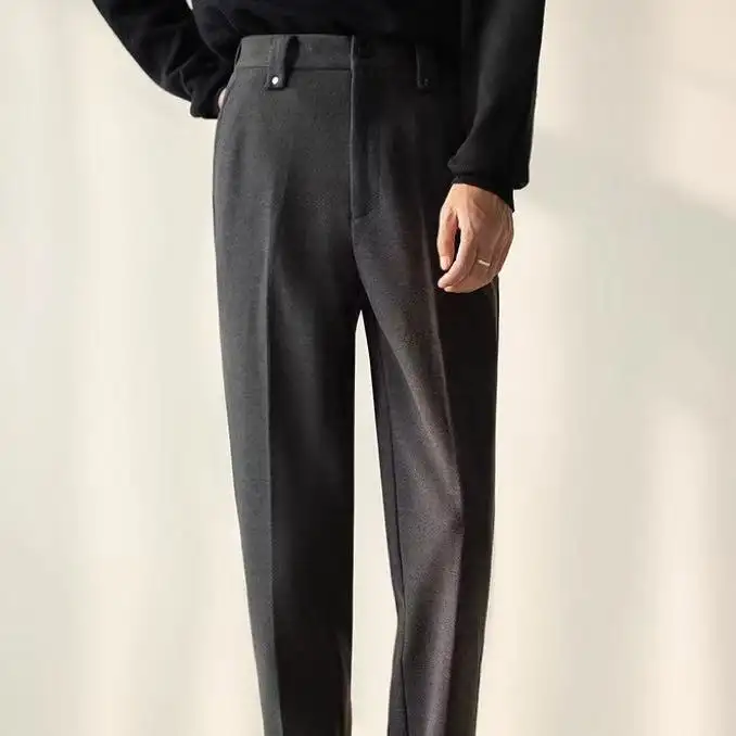 Mens Stylish Casual Straight-leg Suit Pants