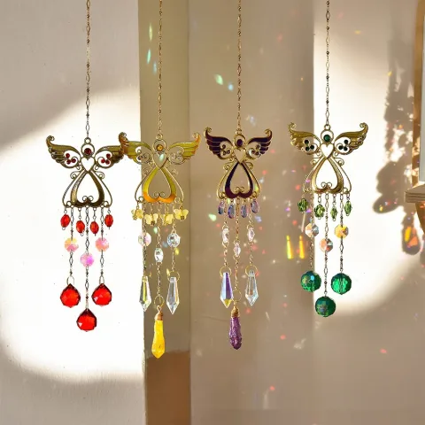 Multi-colored Angel Crystal Courtyard Light-capturing Ornaments for Balcony Windows