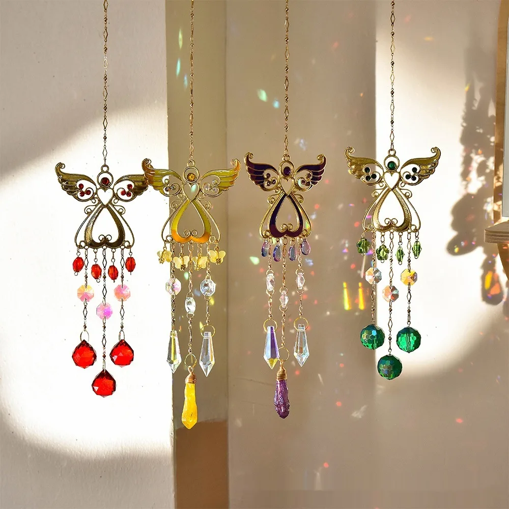 Multi-colored Angel Crystal Courtyard Light-capturing Ornaments for Balcony Windows