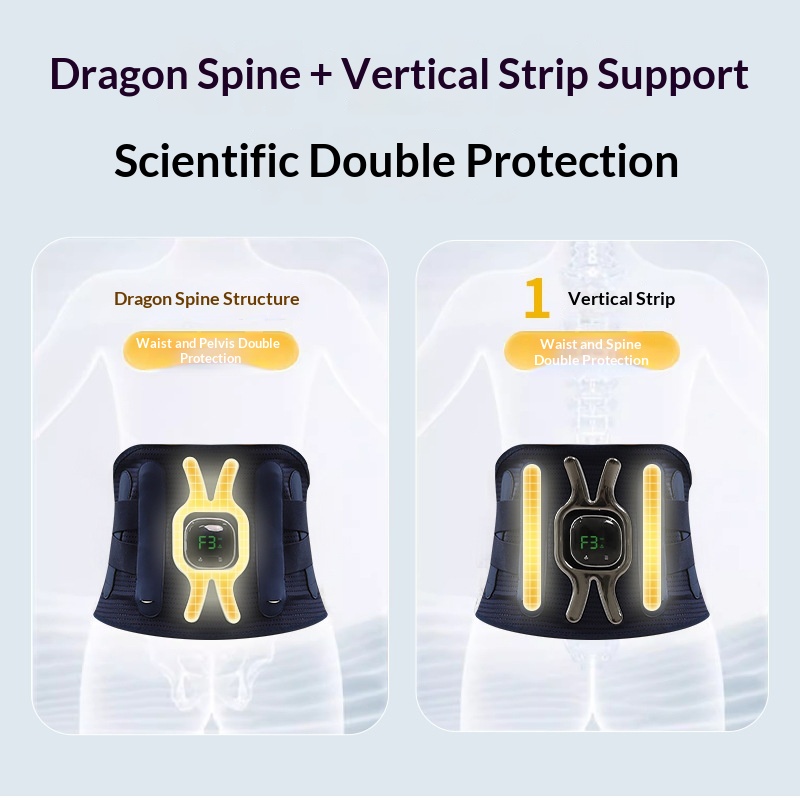 Heated Multifunctional Vibrating Graphene Heating Waist Support With Elastic Massage Features