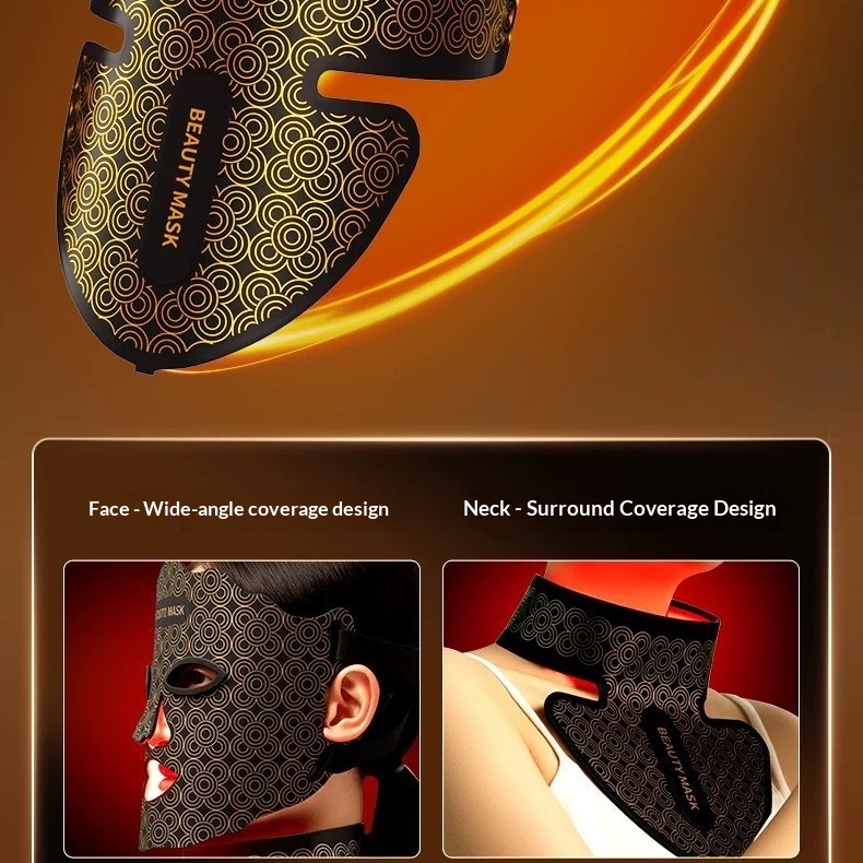 Red Light LED Facial Photon Rejuvenation Device With Silicone Beauty Mask