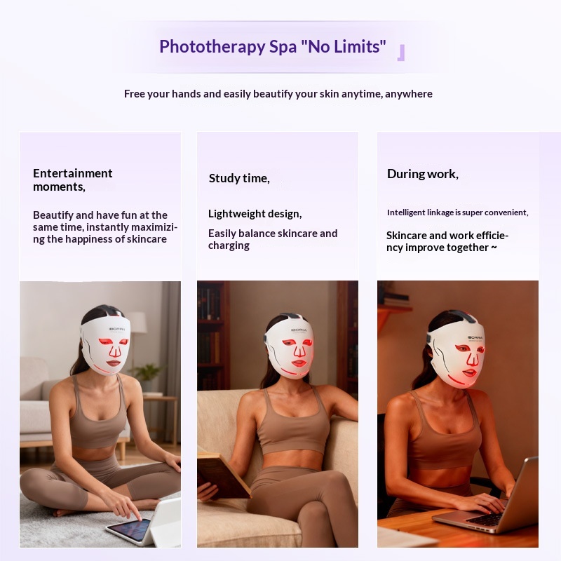 Silicone LED Red Light Photon Skin Rejuvenation Phototherapy Facial Beauty Device