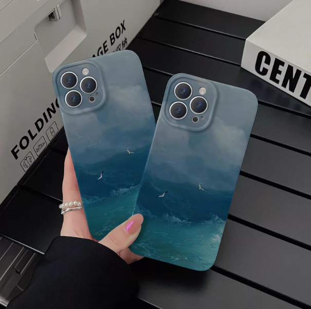 Smooth Ocean Style Oil Painting Phone Case