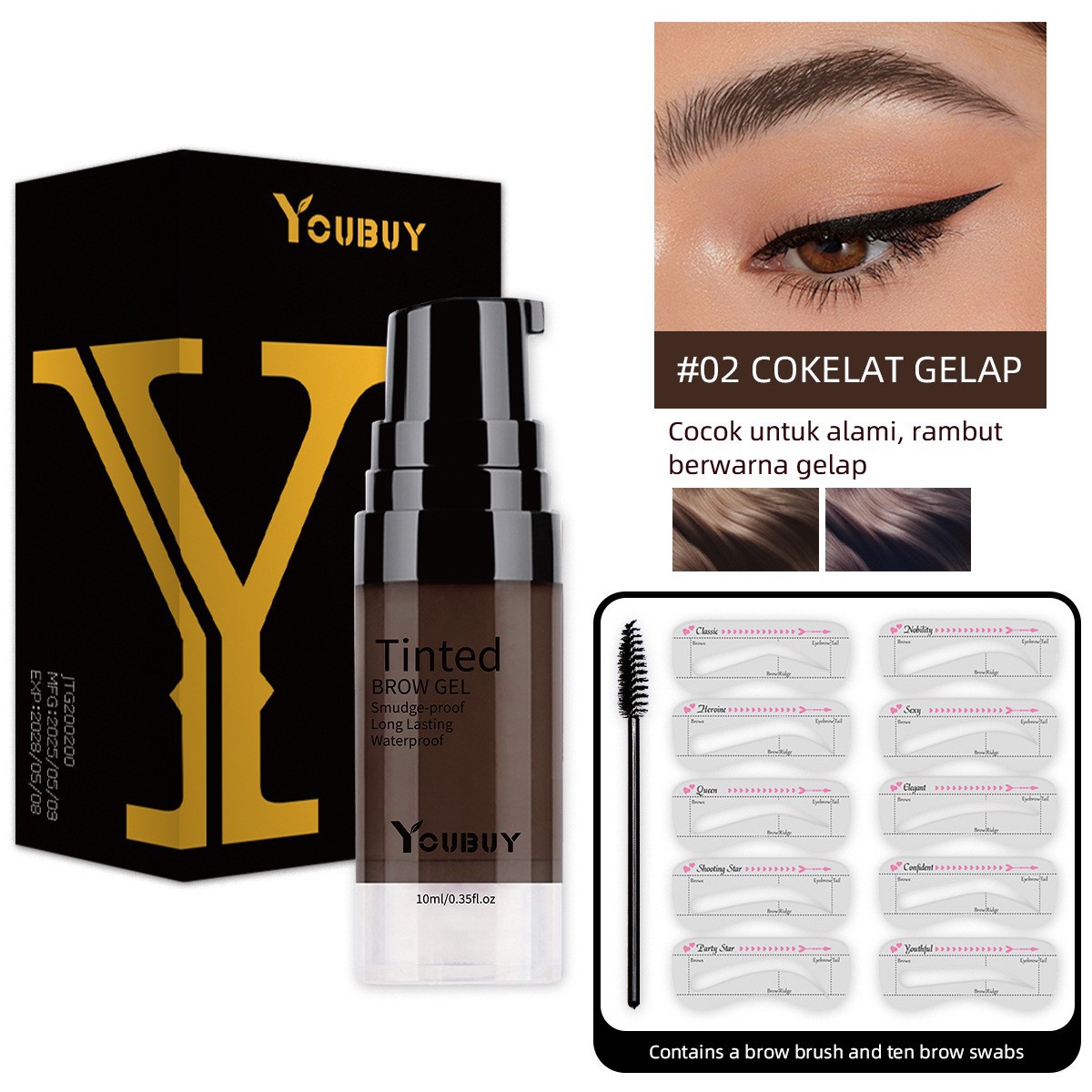 YOUBUY Light Brown Pigment-Boosting Eyebrow Gel