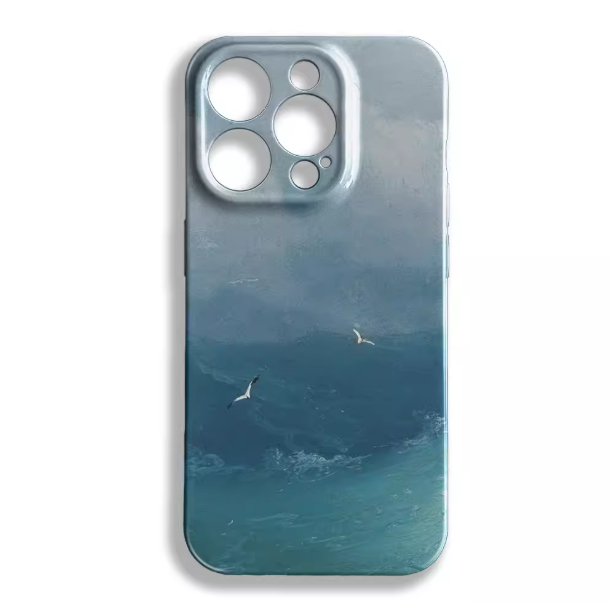 Smooth Ocean Style Oil Painting Phone Case