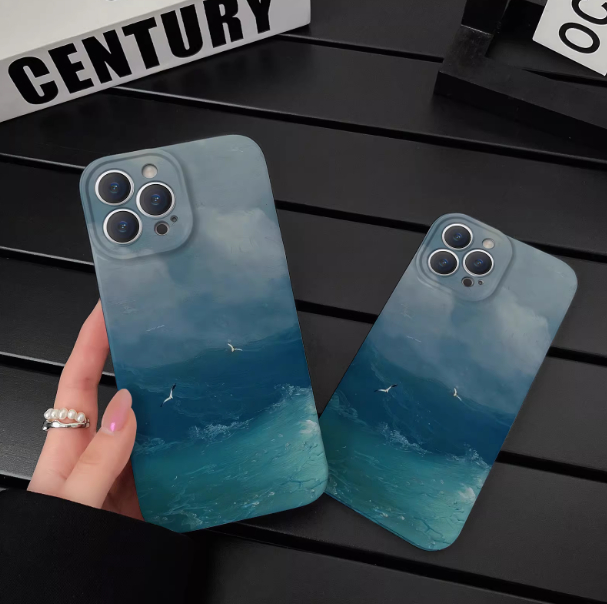 Smooth Ocean Style Oil Painting Phone Case