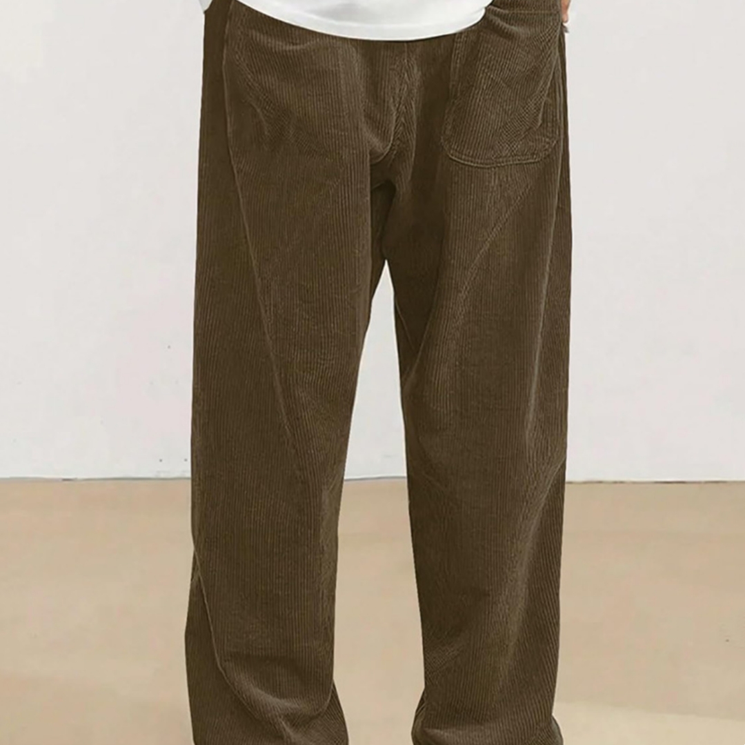 Men Loose-Fit Drawstring Pocket Trousers