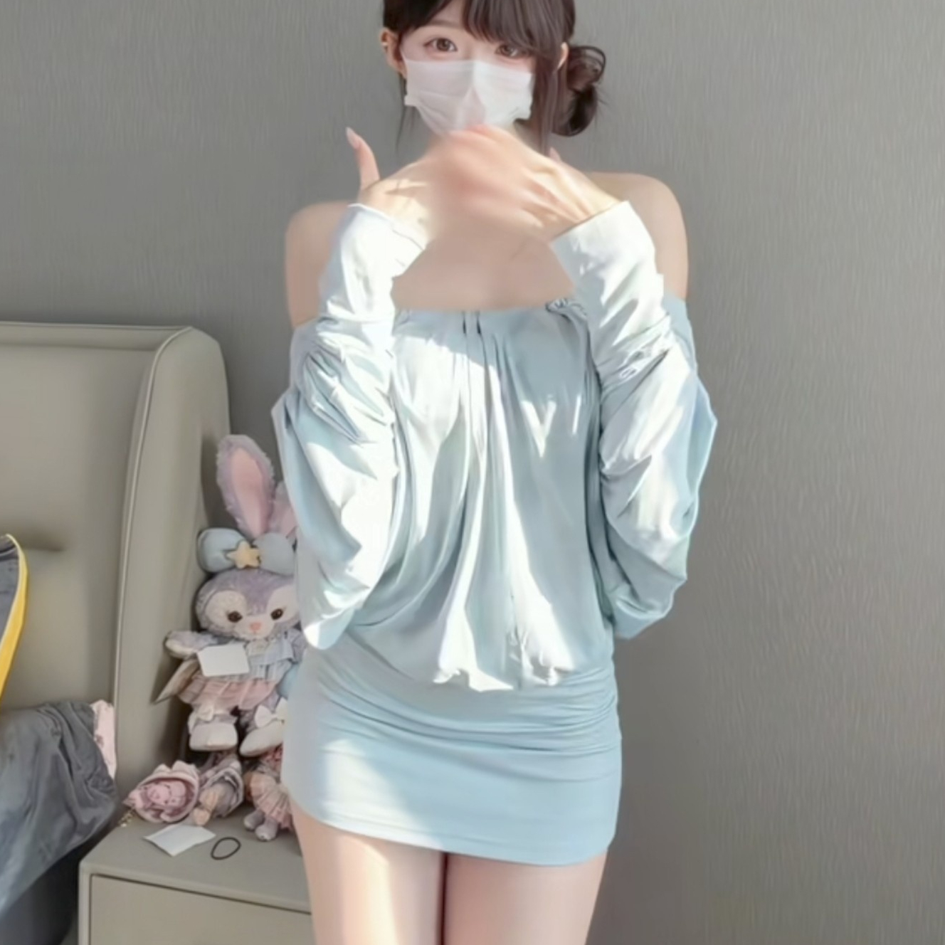 Womens Backless Waist-cinching Figure-hugging Dress