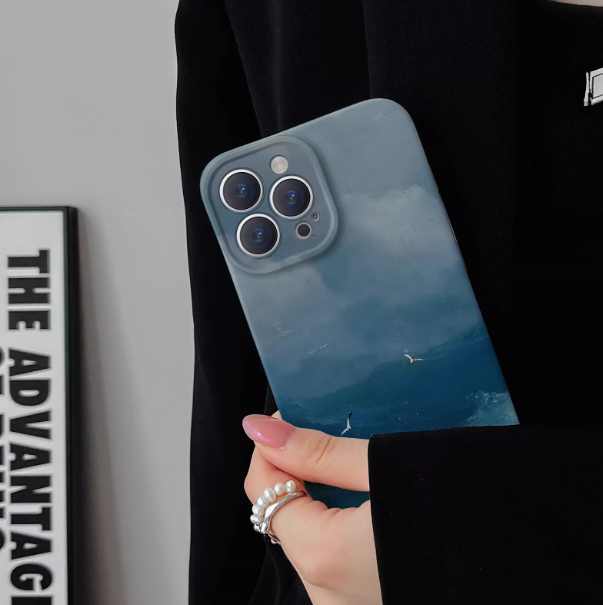 Smooth Ocean Style Oil Painting Phone Case