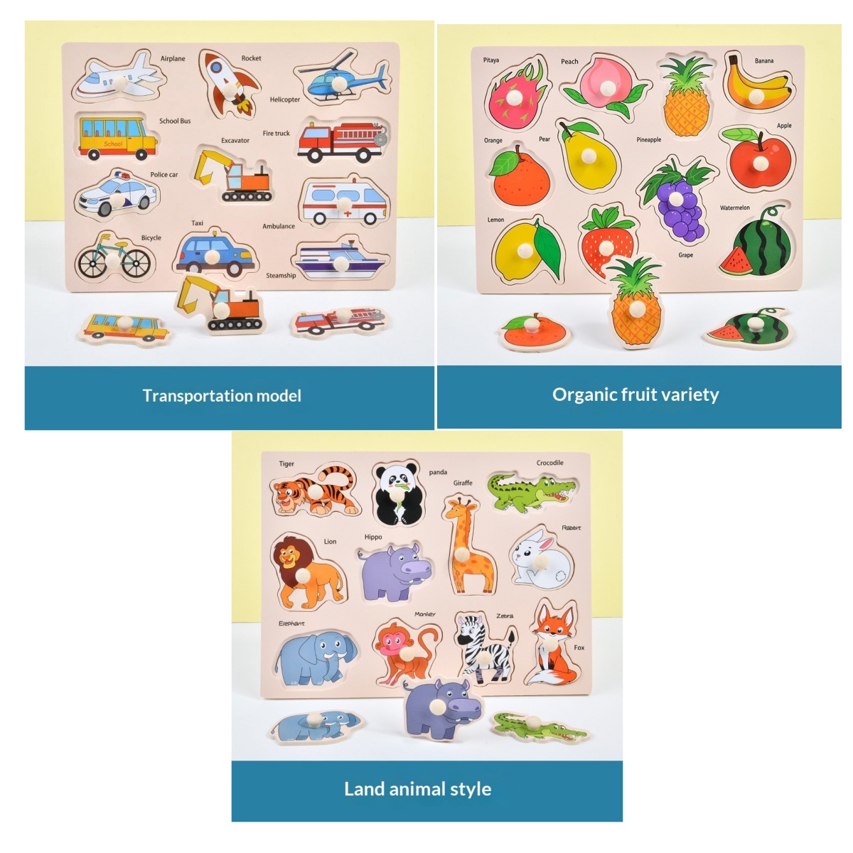 Hand-grab Board Puzzle Building Blockseducational Toys For Infants And Toddlers