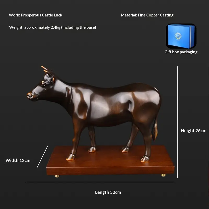 Brass Ox Figurinebrimming With Vitality To Elevate Your Living Room Decor