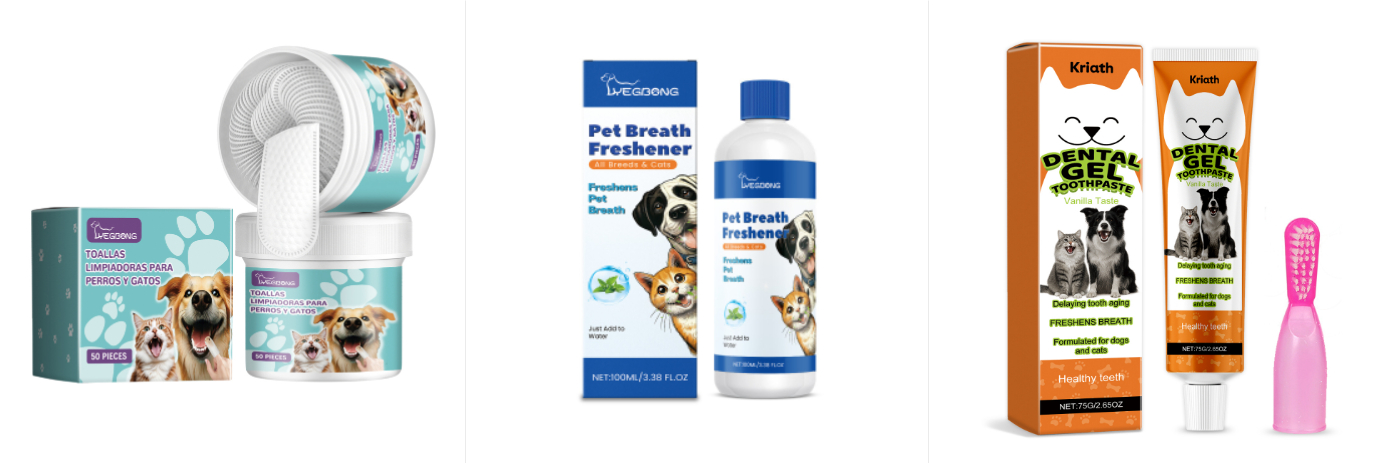 Vanilla-flavored Pet Toothpaste Care Set