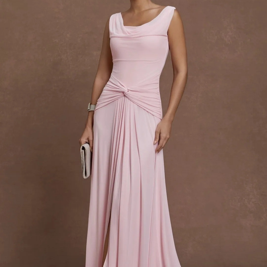 Stylish And Elegant Sleeveless Slim-fit Pink Dress