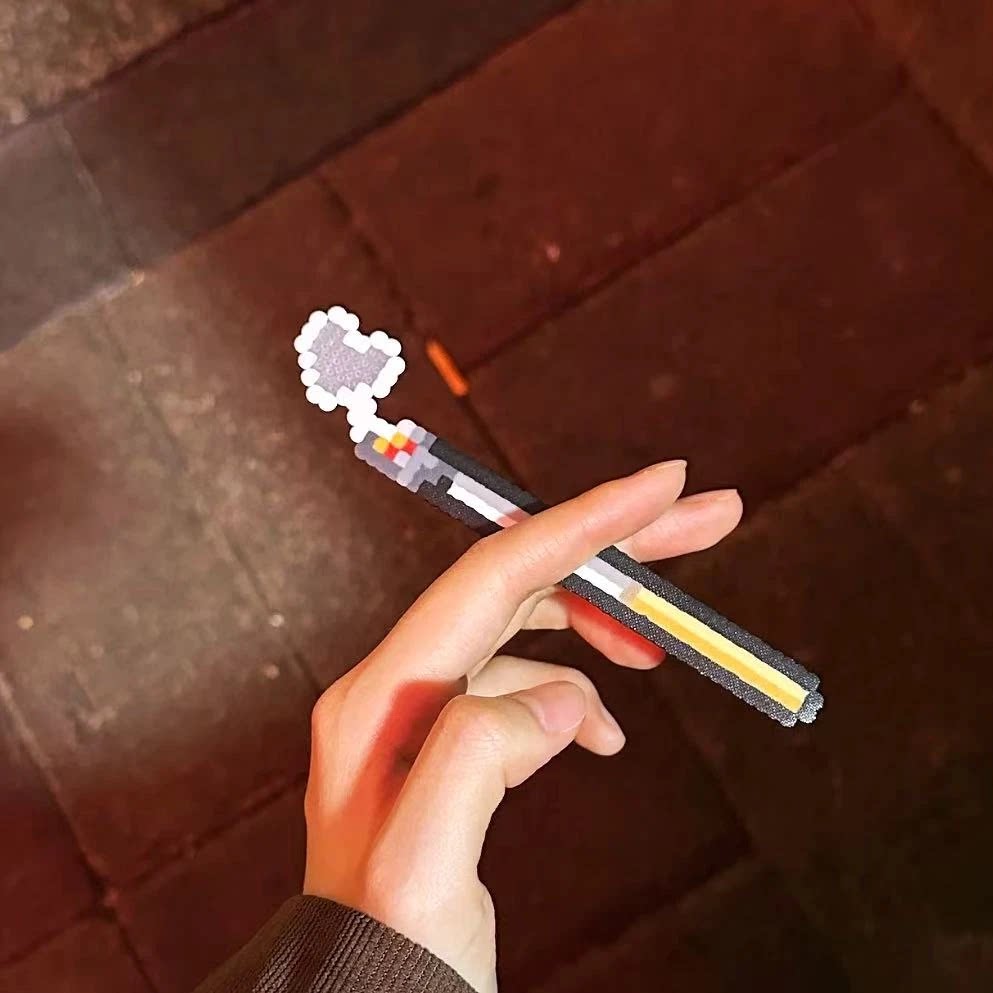 Finished Love-Heart Cigarette Beaded Keychain