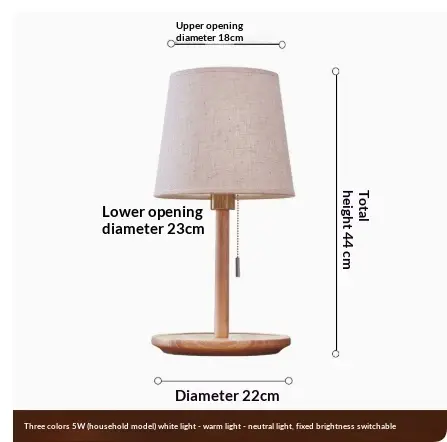 Walnut Solid Wood Bedroom Shade Bedside Lamp