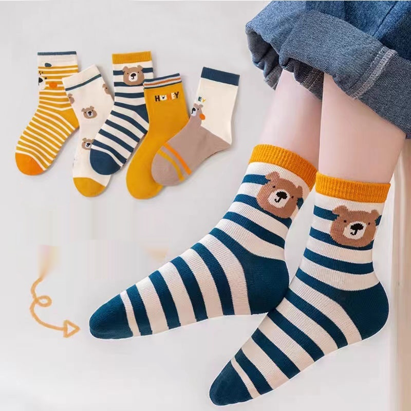 Combed Cotton Cartoon Dinosaur Baby Socks Student Socks