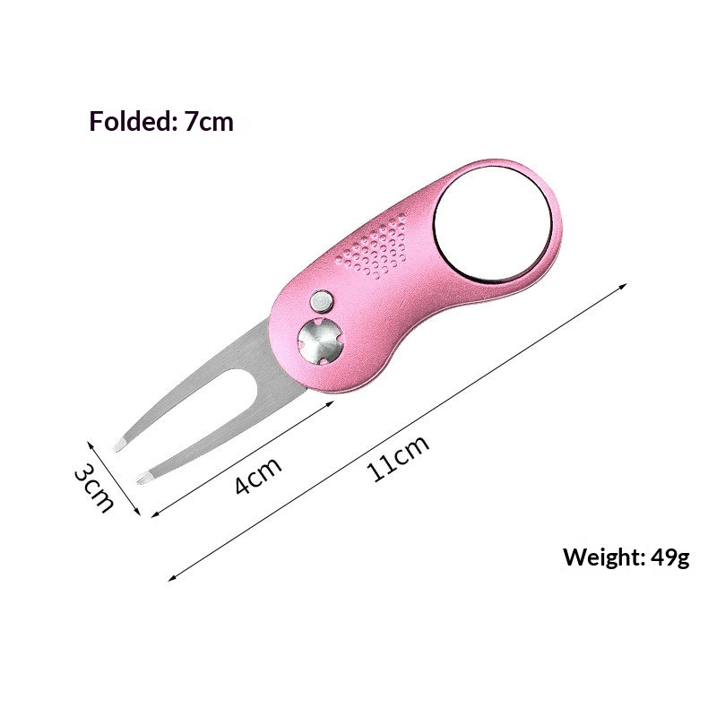 Folding Metal Aluminum-handle Spring Golf Ball Fork