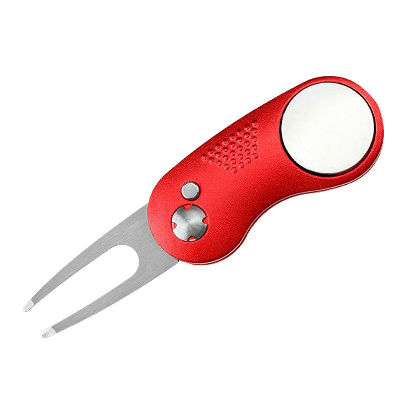 Folding Metal Aluminum-handle Spring Golf Ball Fork