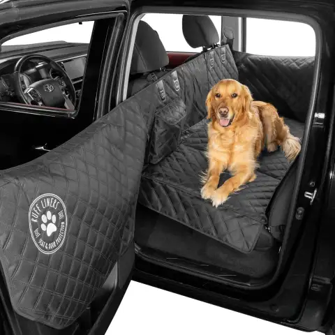 Car Pet Pad with Side Barriers for Extended Rear-seat