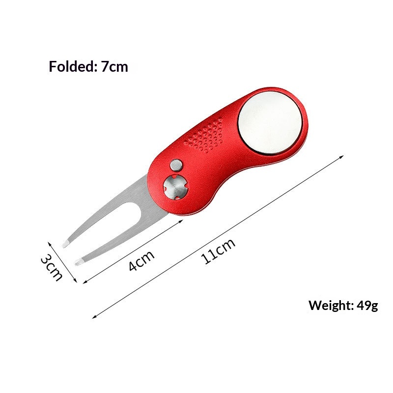 Folding Metal Aluminum-handle Spring Golf Ball Fork