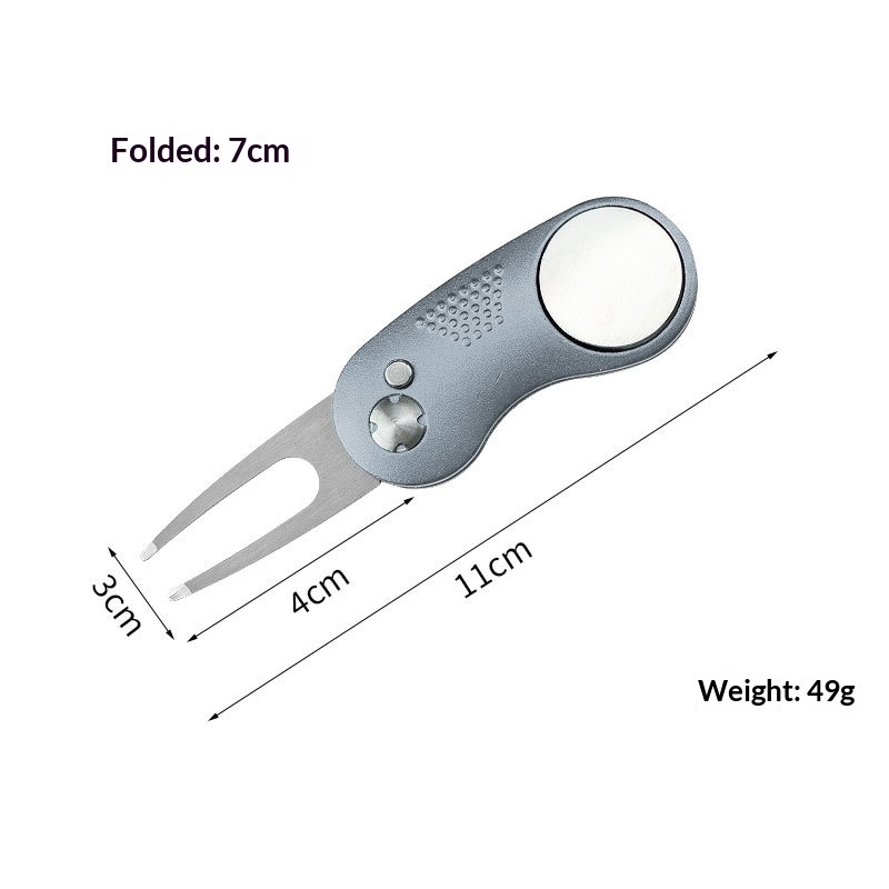 Folding Metal Aluminum-handle Spring Golf Ball Fork