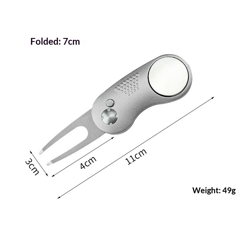 Folding Metal Aluminum-handle Spring Golf Ball Fork