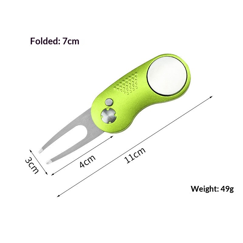 Folding Metal Aluminum-handle Spring Golf Ball Fork