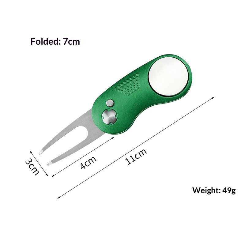 Folding Metal Aluminum-handle Spring Golf Ball Fork