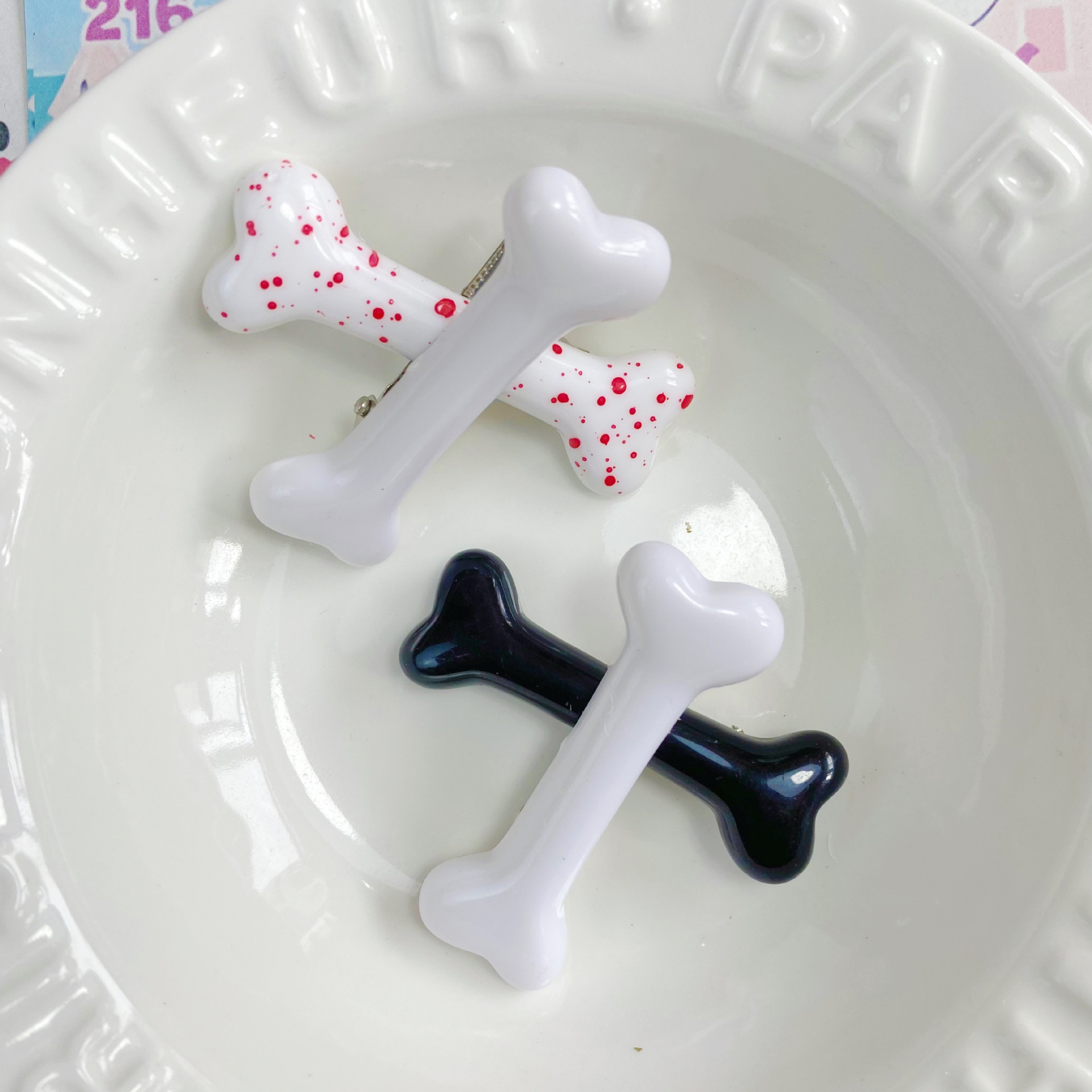 Womens Cute Artificial Bone Hair Clip