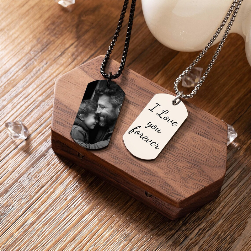 Creative Military Brand Glossy Color Printed Photo Necklace