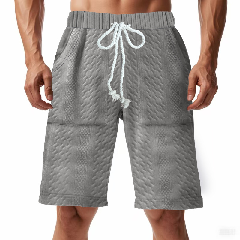 Mens Casual, Loose-fitting Knitted Jacquard Shorts