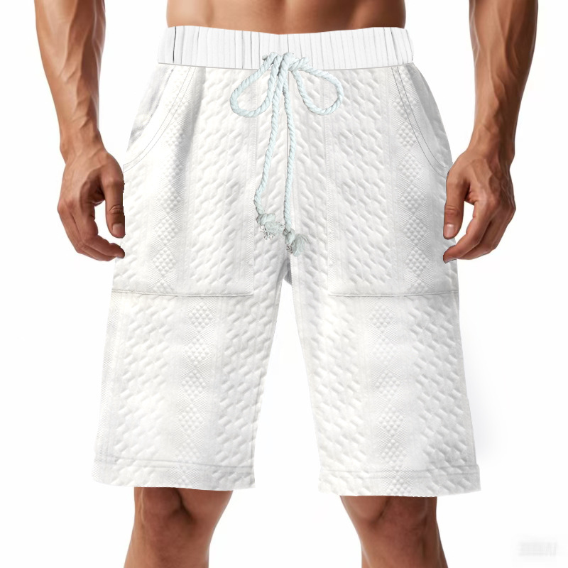 Mens Casual, Loose-fitting Knitted Jacquard Shorts