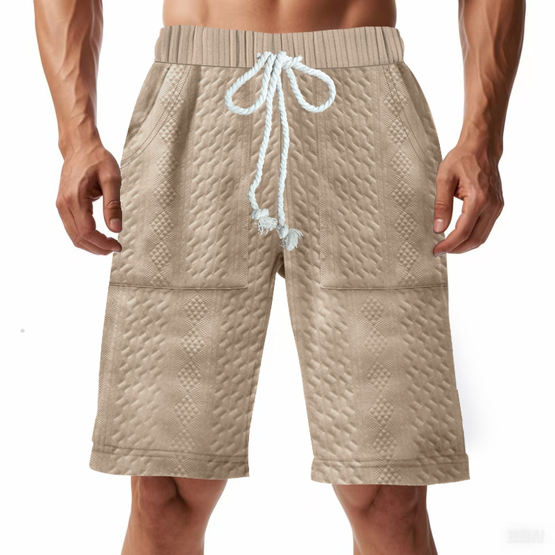 Mens Casual, Loose-fitting Knitted Jacquard Shorts