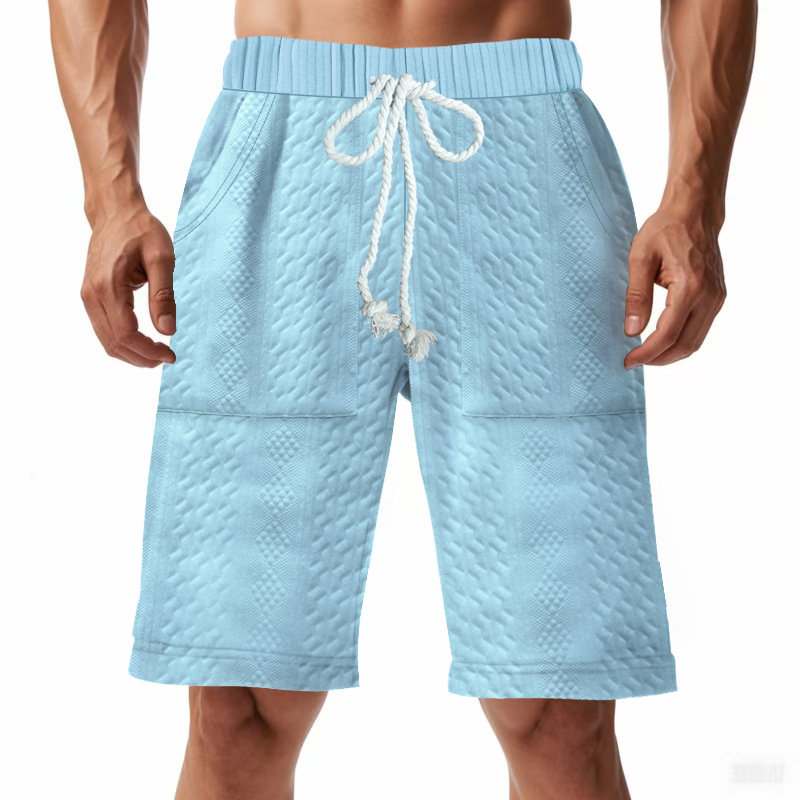Mens Casual, Loose-fitting Knitted Jacquard Shorts