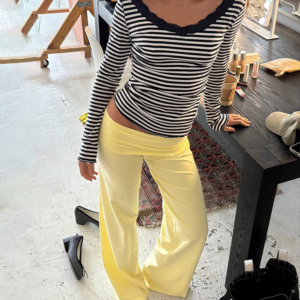 Womens Relaxed Casual Wide-leg Pants