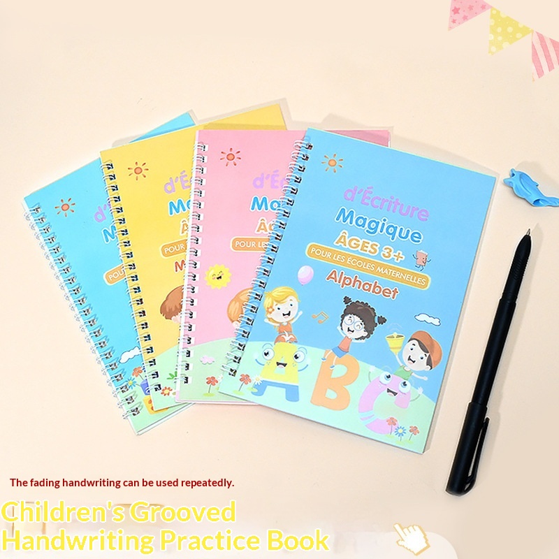 Childrens English Tracing Workbook With Grooves Magic English Calligraphy Practice Book For Copying And Pen Control Training