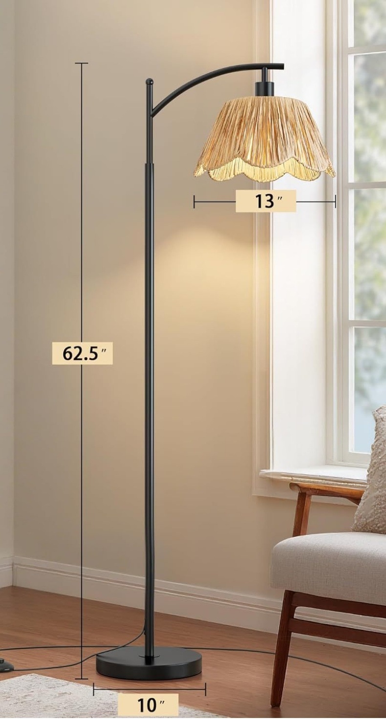 Boho Rattan Floor Lamp