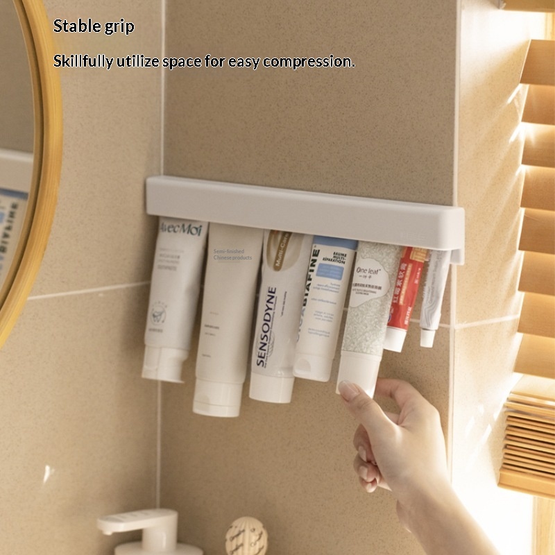 Wall-mounted, No-drilling, Non-slip Long Toothpaste Holder