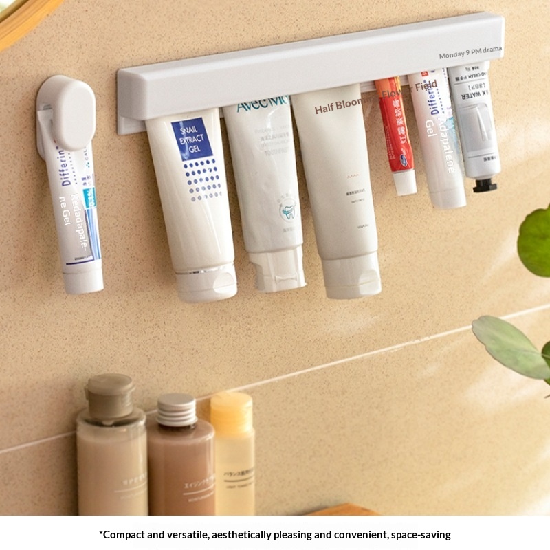 Wall-mounted, No-drilling, Non-slip Long Toothpaste Holder