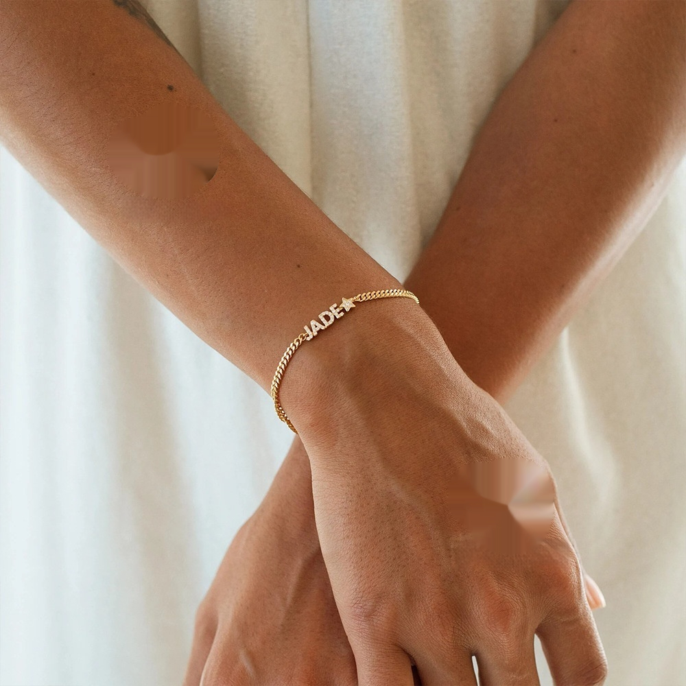 Engraved With Diamonds This Letter-shaped Bracelet Is Dazzlingly Luxurious