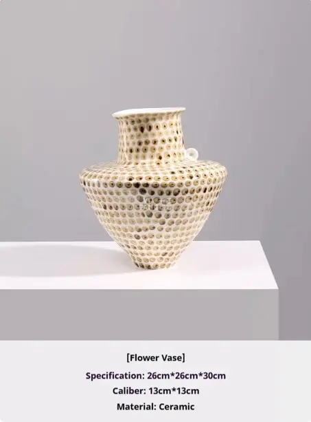 Handmade Polka-dot Sample Room Dining Area Entryway Countertop Personalized Flower Vase