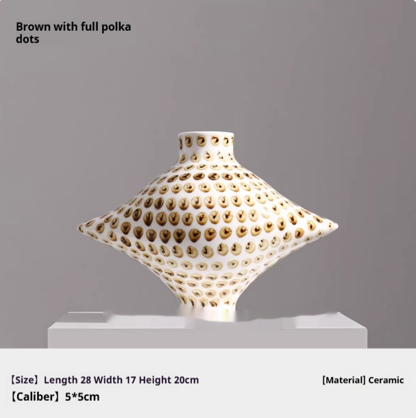 Handmade Polka-dot Sample Room Dining Area Entryway Countertop Personalized Flower Vase