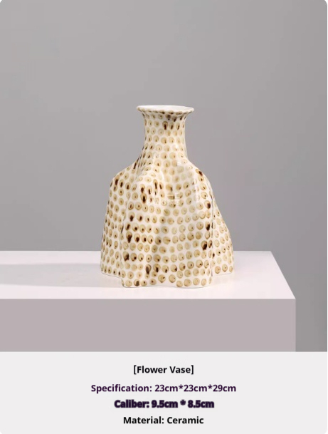 Handmade Polka-dot Sample Room Dining Area Entryway Countertop Personalized Flower Vase